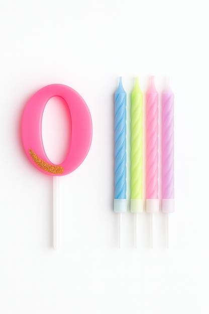 Number Birthday Candle Set with Spiral Candles