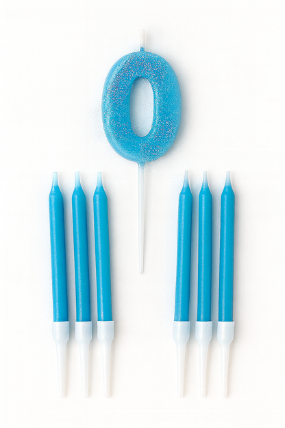 Number Birthday Candle Set – Blue