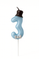 Number Birthday Candle – Blue with Hat & Bow