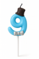 Number Birthday Candle – Blue with Hat & Bow