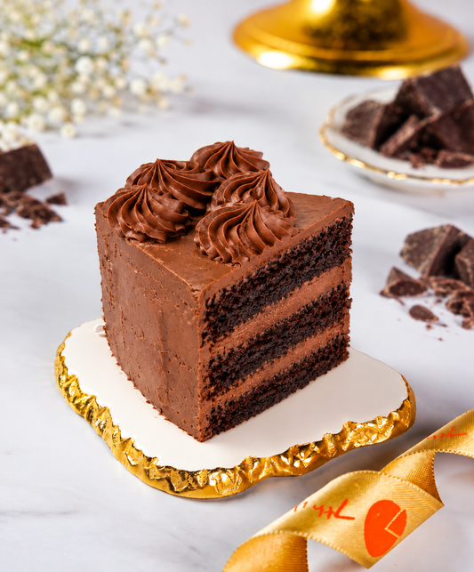 Chocolate Buttercream Cake Slice