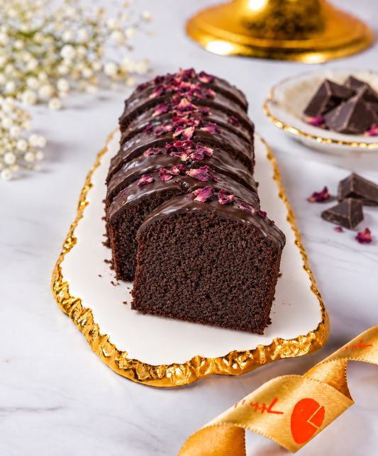 Chocolate Tin Loaf Cake Slice