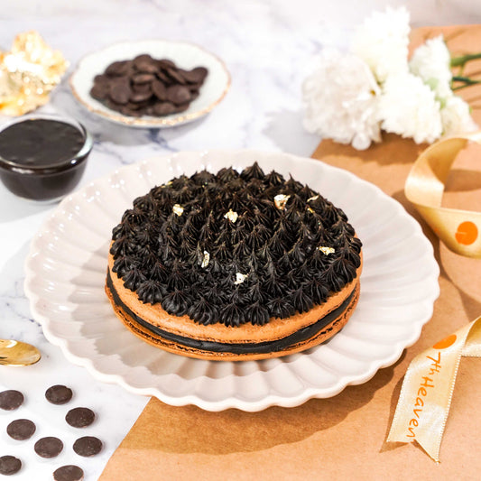 Coffee & Hazelnut Giant Macaron Cake