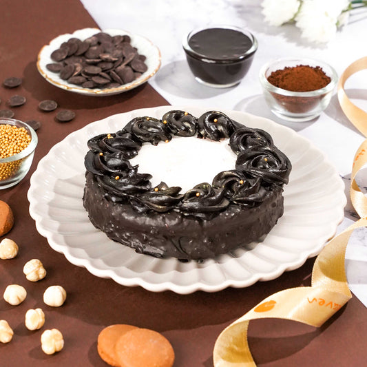 Dark Chocolate Giant Macaron Cake