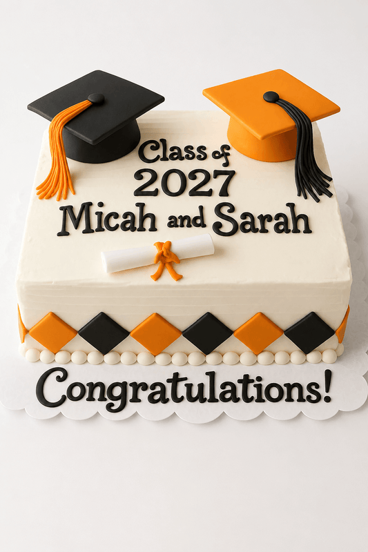 Dual Graduation Celebration Cake