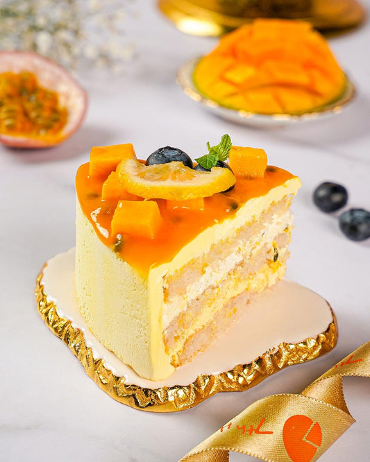 Mango Passionfruit Cake Slice