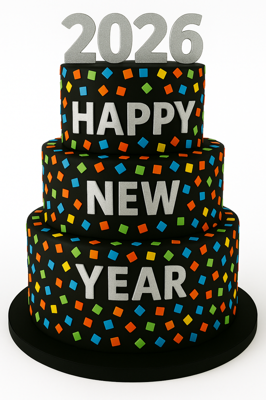 Vibrant Confetti New Year Cake