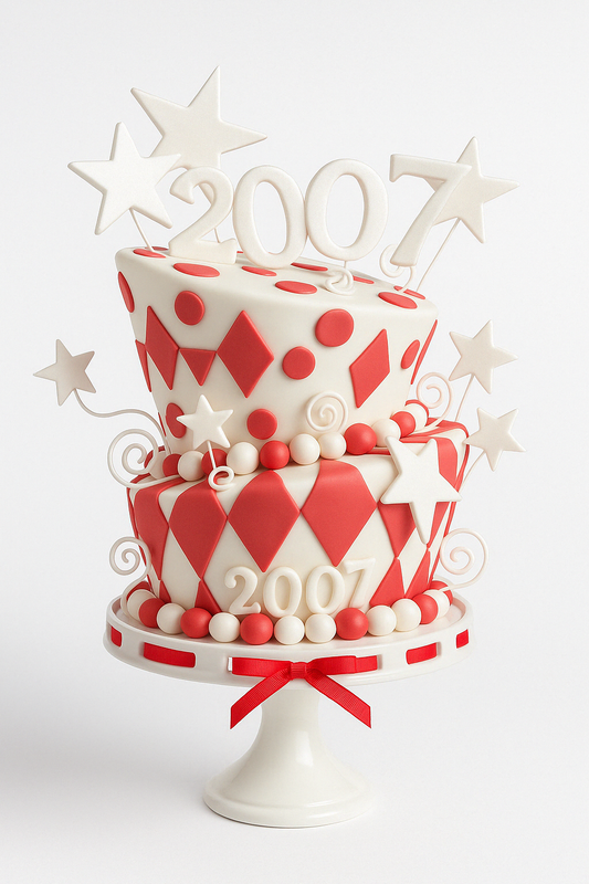 Red & White Carnival Celebration Cake