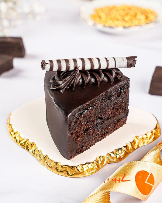 Dark Chocolate Ganache Cake Slice