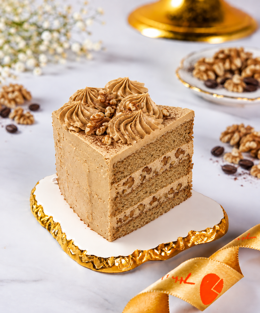 Coffee & Walnut Cake Slice