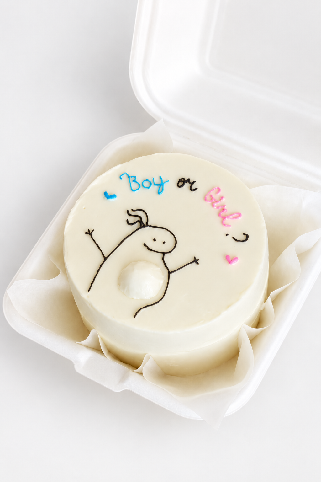 Minimal Baby Announcement Bento Cake