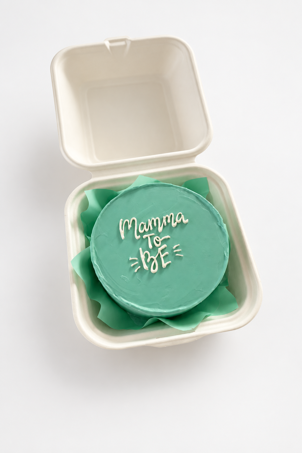 Mint Green Clamshell Bento Cake