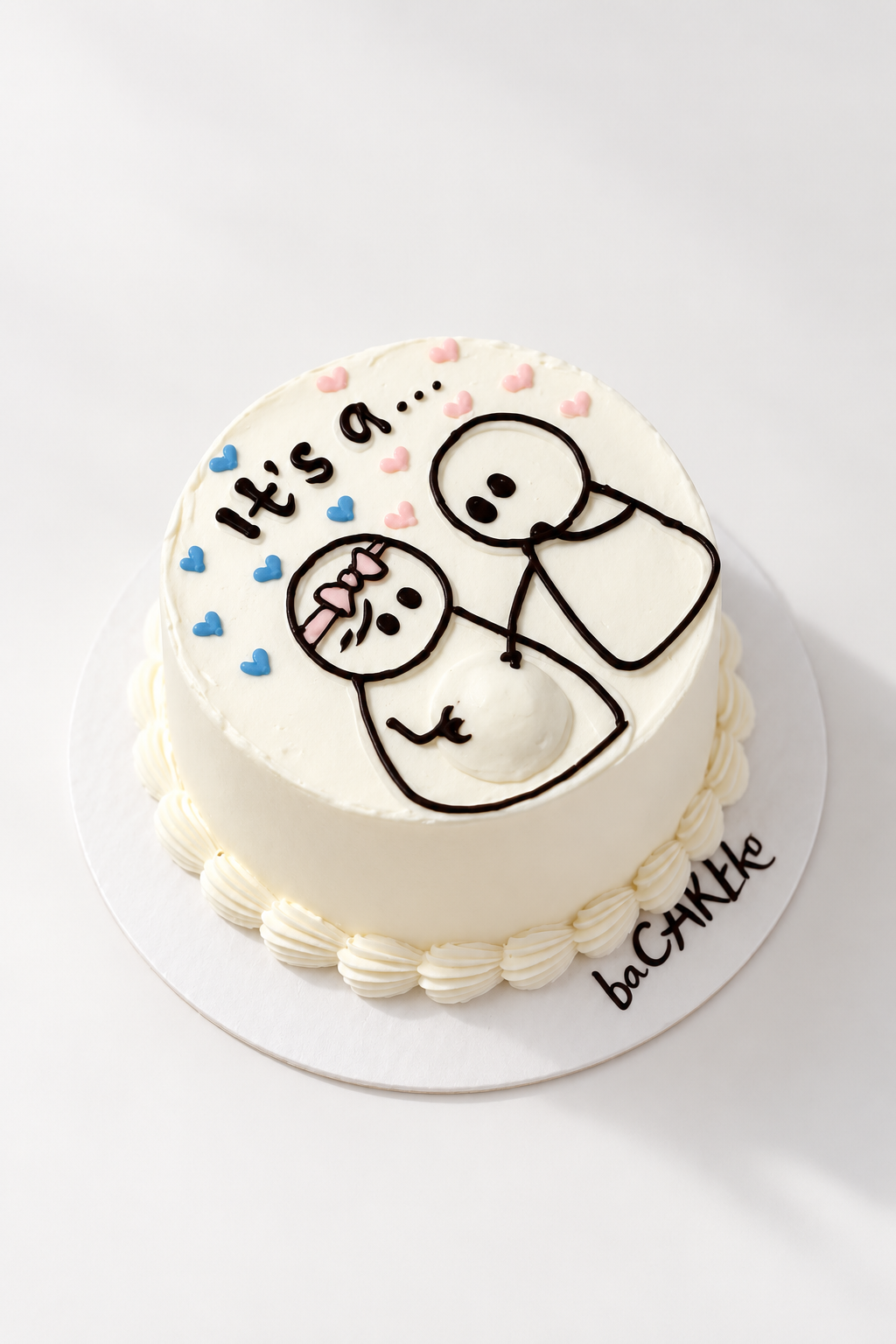 Swaddled Baby Announcement Cake